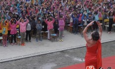 桑植民歌进校园巡回演出走进沙塔坪乡中心小学
