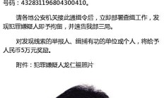 〖公安部通辑令〗提供线索者 每抓获一人奖5万元